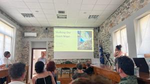 Amy doing Heart Maps presentation in Greece
